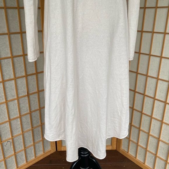 Megaschoni Cashmere Open Long High Low Ivory Cardigan SZ M - Picture 11 of 13